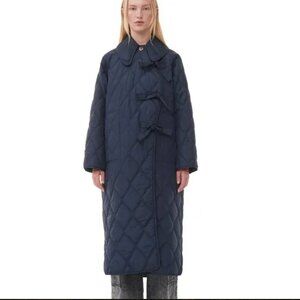 Ganni Ripstop Quilt Asymmetric Coat
